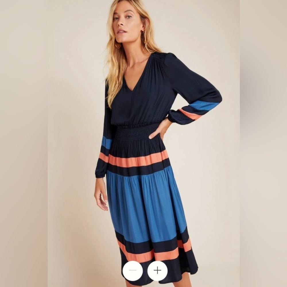 Anthropologie Aidy Colorblocked Current Air Midi Dress